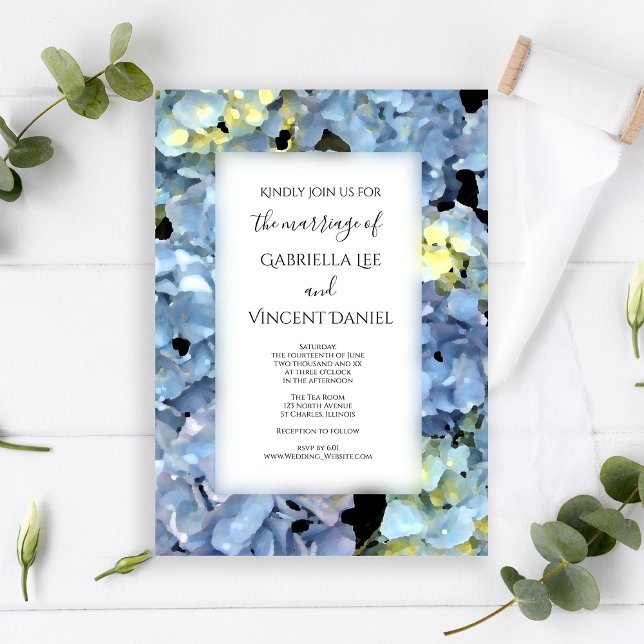 Invitation Blue Hydrangea Floral Mariage (Créateur téléchargé)