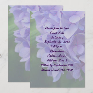 Invitation Blue Hydrangea Floral Party