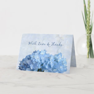 Invitation Blue Hydrangea Flowers Love and Thanks Card
