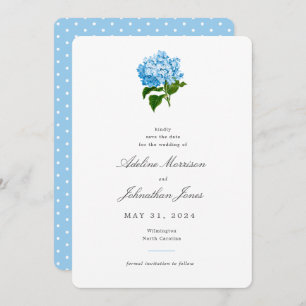 Invitation Blue Hydrangea Grandmillennial
