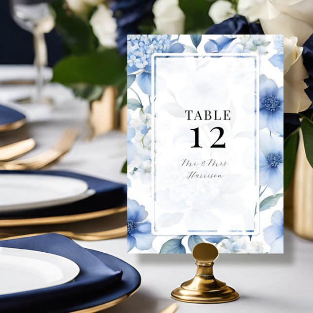 Invitation Blue Hydrangea Moderne Printemps Été Floral Mariag (Créateur téléchargé)