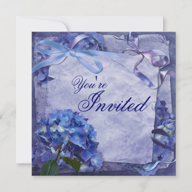 Invitation Blue Hydrangea Party (Devant)