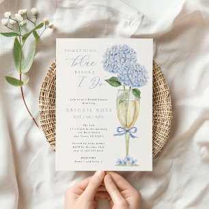Invitation Blue Hydrangea Quelque chose de bleu Fête des mari