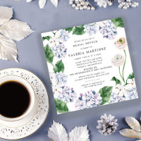 Blue Hydrangea Rose blanche Carré de brunch
