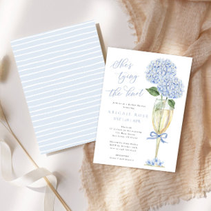Invitation Blue Hydrangea She's Tying the Knot Fête des marié
