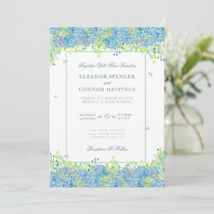 Invitation Blue Hydrangea Sophisticated Mariage