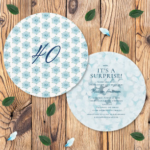 Invitation Blue Hydrangeas 40e fête d'anniversaire surprise