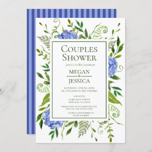 Invitation Blue Hydrangeas Couples Douche