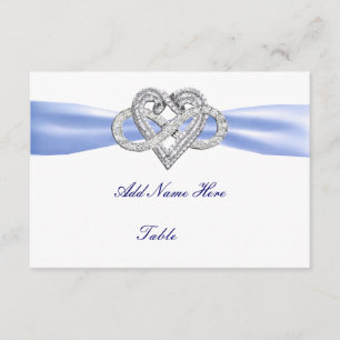Invitation Blue Infinity Heart Mariage Table Place Card