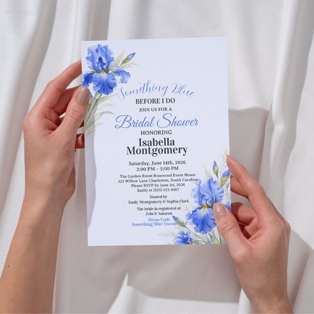 Invitation Blue Iris Something Blue Before I Do Bridal Shower (Blue Iris Something Blue Before I Do Bridal Shower Invitation
)