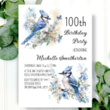 Blue Jay Bird Flowers Printemps 100e Anniversaire