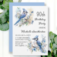 Blue Jay Bird Flowers Printemps 90e Anniversaire