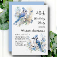 Blue Jay Bird Flowers Springtime 40e anniversaire