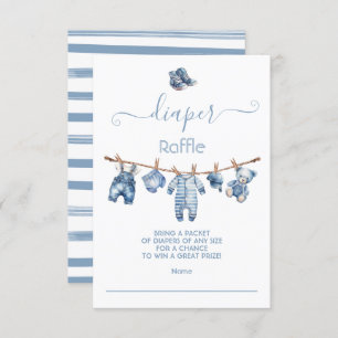 Invitation Blue Jean Baby Denim Raffle de couche