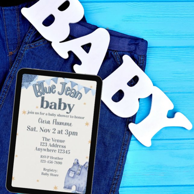 Invitation Blue Jean Baby Shower (Créateur téléchargé)