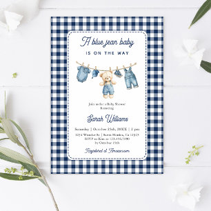 Invitation Blue Jean Baby shower Boy