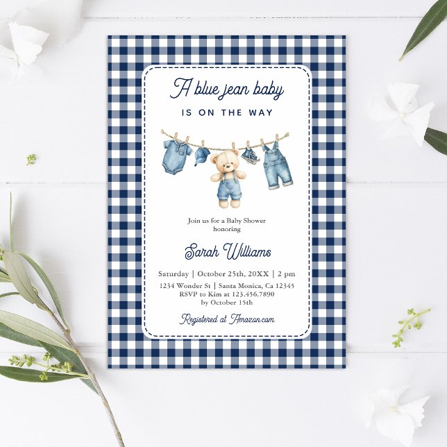 Invitation Blue Jean Baby shower Boy (Créateur téléchargé)