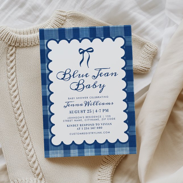 Invitation Blue Jean Boy Baby Shower  (Créateur téléchargé)