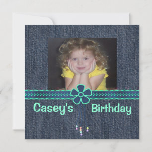 Invitation Blue Jean Denim Birthday