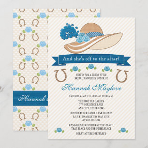Invitation Blue Kentucky Derby Fête des mariées Casquette à t