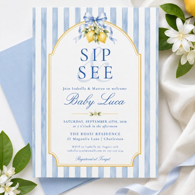 Invitation Blue Lemon Amalfi Coast Sip & See (Créateur téléchargé)