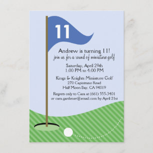 Invitation Blue Let's Par-Tee Miniature Golf Anniversaire