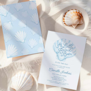 Invitation Blue Little Beach Bum Boy Baby shower