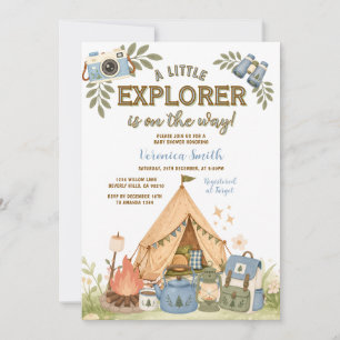 Invitation Blue Little EXPLORER est en route Garçon Baby Show