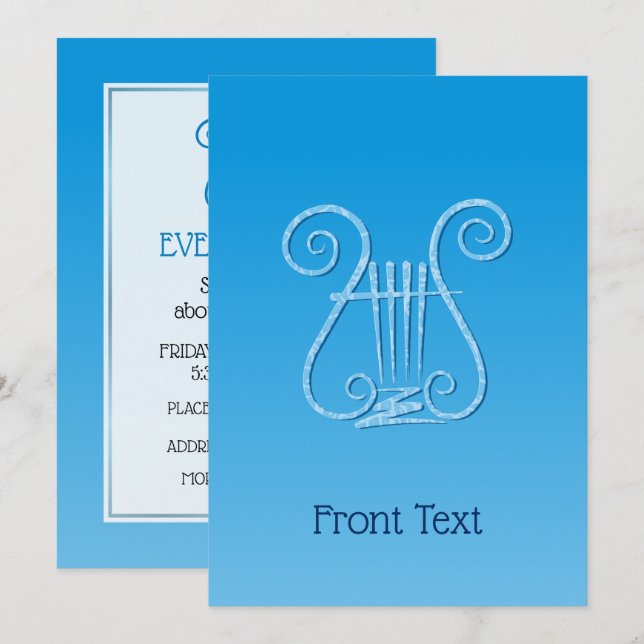 Invitation Blue Lyre (Devant / Derrière)