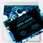 Invitation Blue Marble Star de David Custom Bar Bat mitzvah<br><div class="desc">Carte parfaite pour annoncer un bat mitzvah, bar mitzvah ou une autre célébration juive ! L'art abstrait pour vous à l'avant et à l'arrière ! ENTIÈREMENT PERSONNALISABLE ! Cliquez sur "Personnaliser" ci-dessus pour modifier le texte. Cliquez sur "modifier à l'aide de l'outil de conception" pour ajuster les polices, les couleurs...</div>