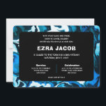 Invitation Blue Marble Star de David Custom Bar Bat mitzvah<br><div class="desc">Carte parfaite pour annoncer un bat mitzvah, bar mitzvah ou une autre célébration juive ! L'art abstrait pour vous à l'avant et à l'arrière ! ENTIÈREMENT PERSONNALISABLE ! Cliquez sur "Personnaliser" ci-dessus pour modifier le texte. Cliquez sur "modifier à l'aide de l'outil de conception" pour ajuster les polices, les couleurs...</div>