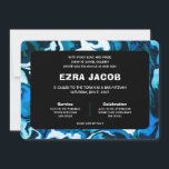 Invitation Blue Marble Star de David Custom Bar Bat mitzvah<br><div class="desc">Carte parfaite pour annoncer un bat mitzvah, bar mitzvah ou une autre célébration juive ! L'art abstrait pour vous à l'avant et à l'arrière ! ENTIÈREMENT PERSONNALISABLE ! Cliquez sur "Personnaliser" ci-dessus pour modifier le texte. Cliquez sur "modifier à l'aide de l'outil de conception" pour ajuster les polices, les couleurs...</div>