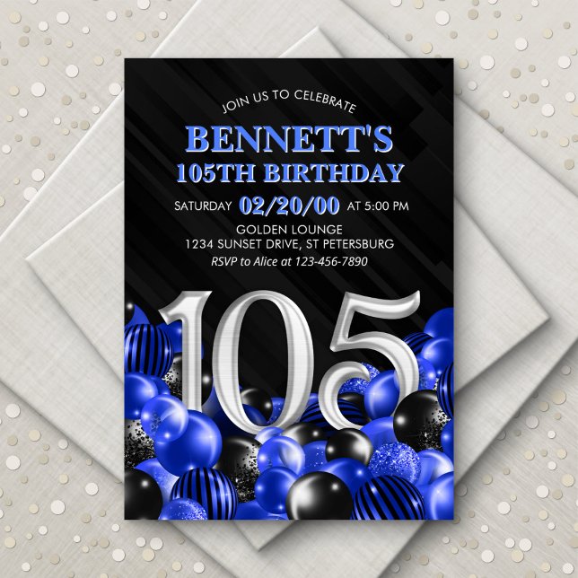 Invitation Blue Mens 105e anniversaire (Créateur téléchargé)