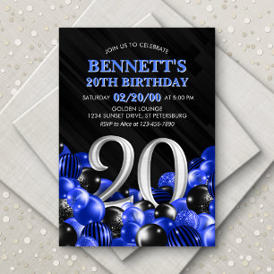 Invitation Blue Mens 20e anniversaire