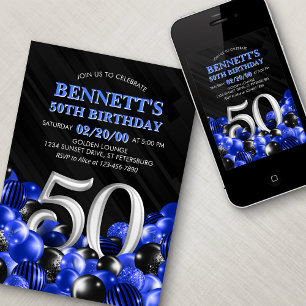 Invitation Blue Mens 50e anniversaire