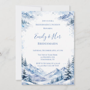 Invitation Blue Montagnes Peintes enneigées Luncheon des Demo
