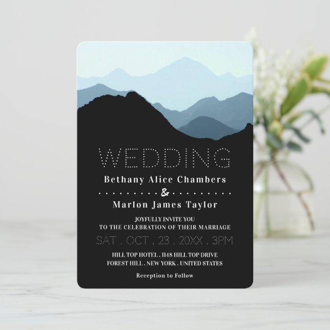 Invitation Blue Mountain Range, Mariage rustique (Debout devant)