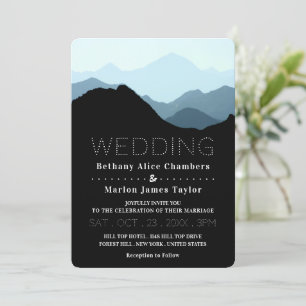 Invitation Blue Mountain Range, Mariage rustique