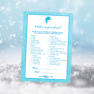 Invitation Blue Narwhal Ce qui est sur votre Baby shower de t