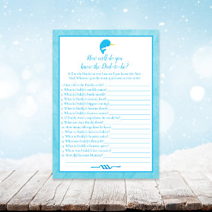 Invitation Blue Narwhal Qui Connaît Papa Meilleur Baby shower