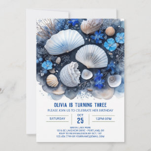Invitation Blue Oceanic Wonders Boy Birthday