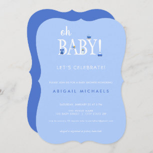 Invitation Blue Oh Baby C'est un Baby shower garçon sur invit