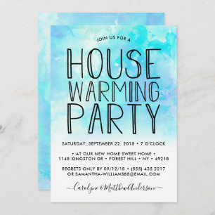 Invitation Blue Ombre Watercolor