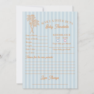 Invitation Blue Palm Springs Beach Douche Conseil pour bébé