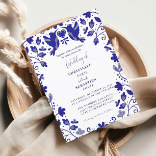 Invitation Blue Papel Picado Mariage inspiré