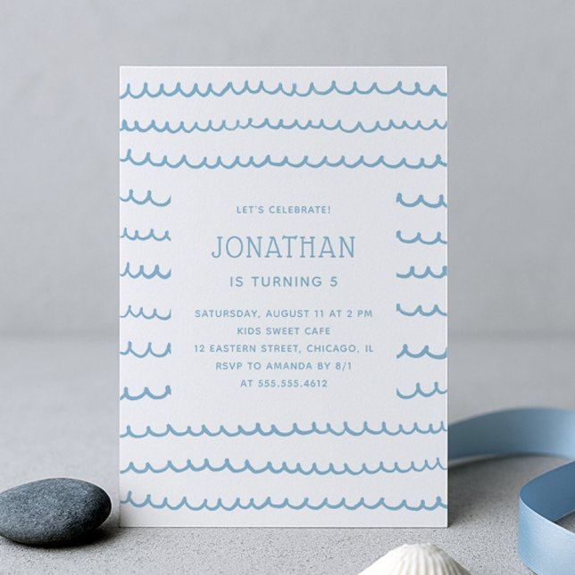 Invitation Blue Pool & Beach Party | Anniversaire de enfant n (Créateur téléchargé)