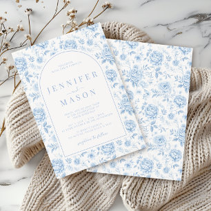Invitation Blue Porcelain Chinoiserie Floral Mariage