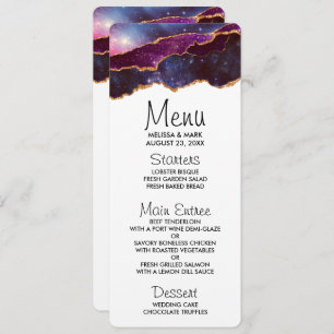Invitation Blue & Purple Space & Stars Agate moderne