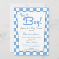 Blue Retro Boy les années 50 Baby shower Vintage I