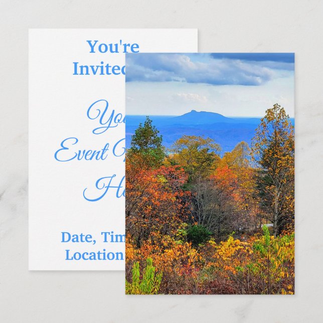 Invitation Blue Ridge Parkway Fall Vue sur Pilot Mountain (Devant / Derrière)